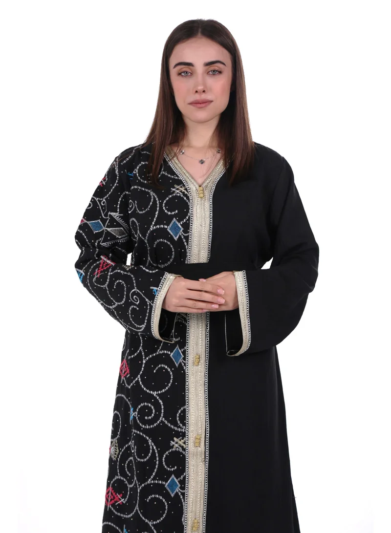 البنت الشرقية جلابية نسائية مطرزة مع حزام على الخسر للأم والابنه